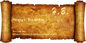 Hegyi Bianka névjegykártya